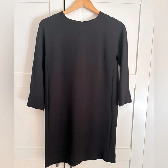 COS Black Crepe Dress Long Sleeve Size 4 - Picture 1 of 7